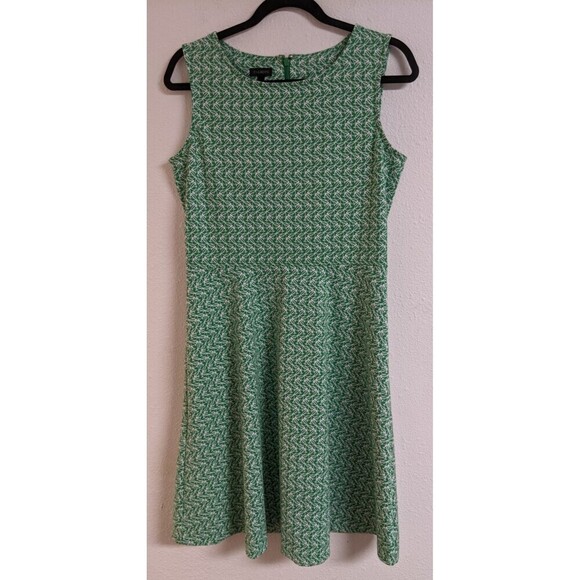 Talbots Dresses & Skirts - Talbots Ponte Knit Sleeveless Fit & Flare Sunglass Novelty Print Dress M